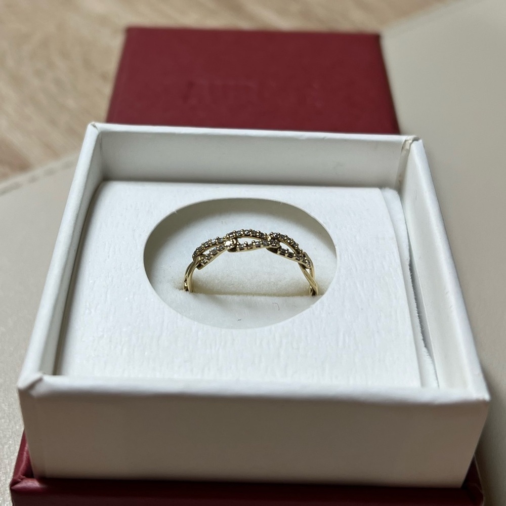 Aurate Open Link Diamond Ring 14k Gold | Size 7 - Picture 10 of 11